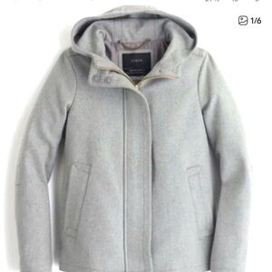 J.Crew Melton Wool Women's Gray Hooded Jacket